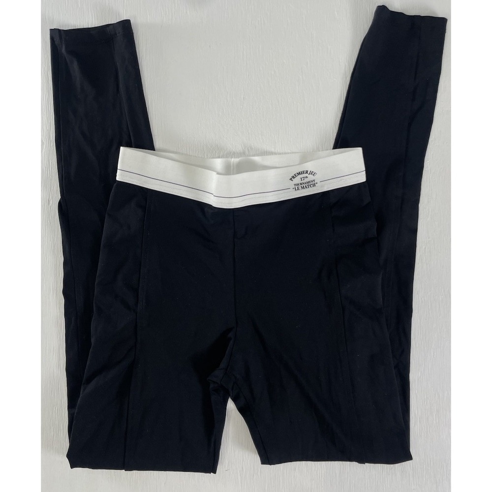 ZARA Black‎ Sports Leggings with waistband detail "LE MATCH" Women Size S
